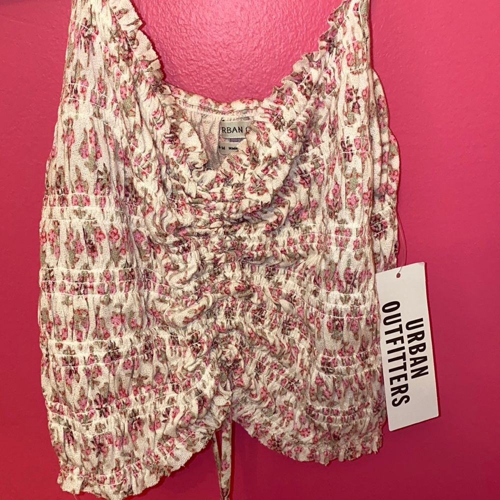 URBAN OUTFITTERS pink scrunch tank!